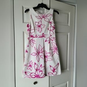 Ann Taylor factory pink and white floral print dress size 0